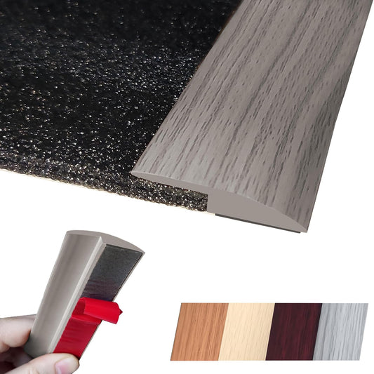 Floor Transition Strip Self Adhesive Carpet Wood Tile Vinyl Flooring Laminate Transition Cover Edge Trim Gap Doorway Threshold for Uneven Floors Heights Within 5 mm (120 inches, Gray Forest)