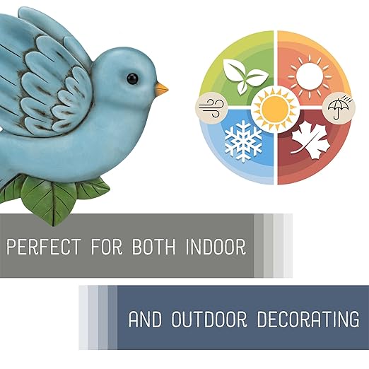 NAT & Jules Animal Character Shaped Dimensional Indoor Outdoor 11 inch Cast Resin Decorative Garden Stepping Stone, Patio, Walkway Sculpture Yard Art, Colorful Bluebird