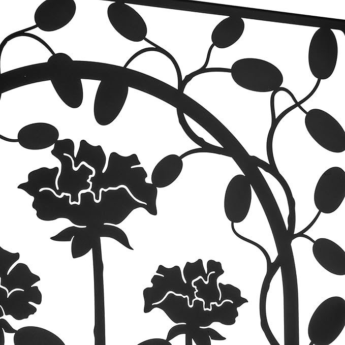 H Potter Trellis Planter Box for Outdoor Plants Privacy Screen for Patio Garden Deck Balcony (Black)