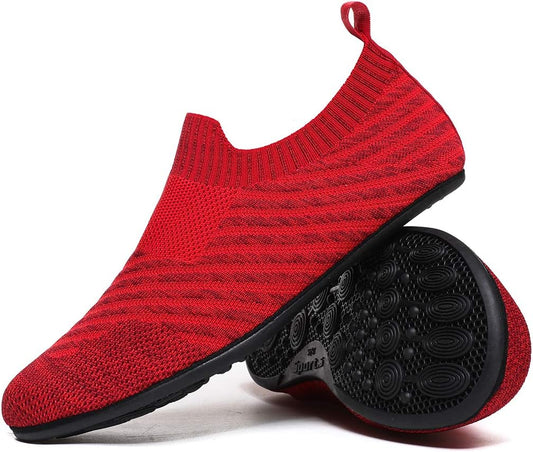 QZKDM Lightweight Slip on Grip Indoor House Slippers Barefoot Non Slip Home Exercise Yoga Shoes for Men Women