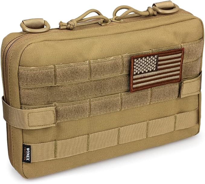 WYNEX Tactical Admin Molle Pouch, Medical EDC EMT Utility Bag Shell Design Attachment Pouches 1000D Nylon Hiking Belt Bags