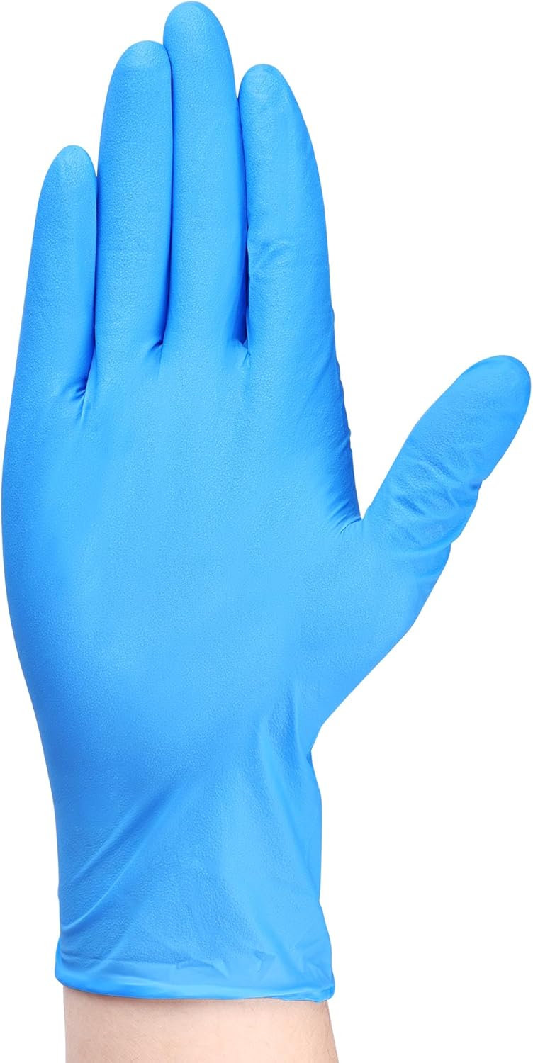 TitanFlex Heavy-Duty Blue Nitrile Gloves, 6-mil, Fully Textured, Mechanic Disposable Gloves, Powder-Free, Latex-Free