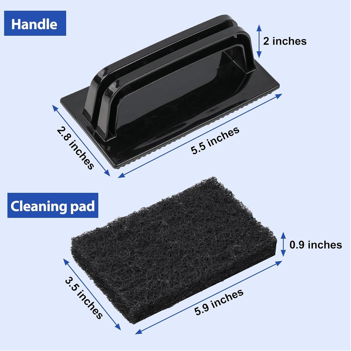 Skylarlife Scouring Pad Brush Cleaning Scrub with Handle Abrasive Pad for Grout Tile Shower and Sink Cleaning, Scrubbing Floor and Tile Boat Polishing Refinishing Bathroom Kitchen Heavy Duty (1-Pack)