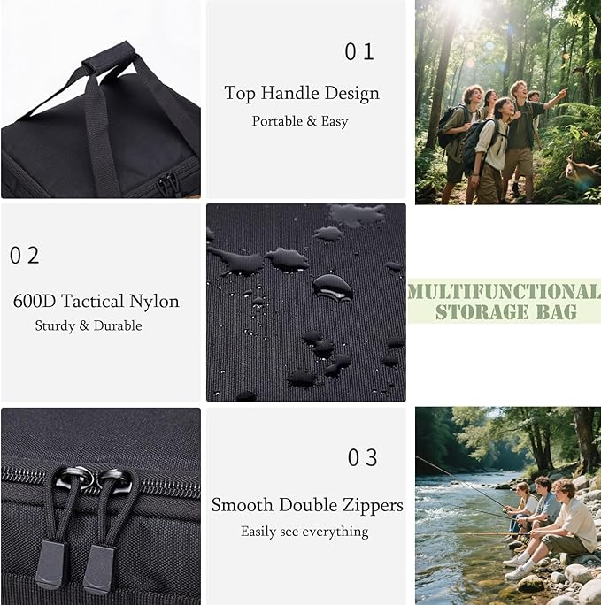 21L Tactical Camping Storage Bag - Tactical Utility Tote Bag Camping Cookware Organizer Trunk Organizer (black)