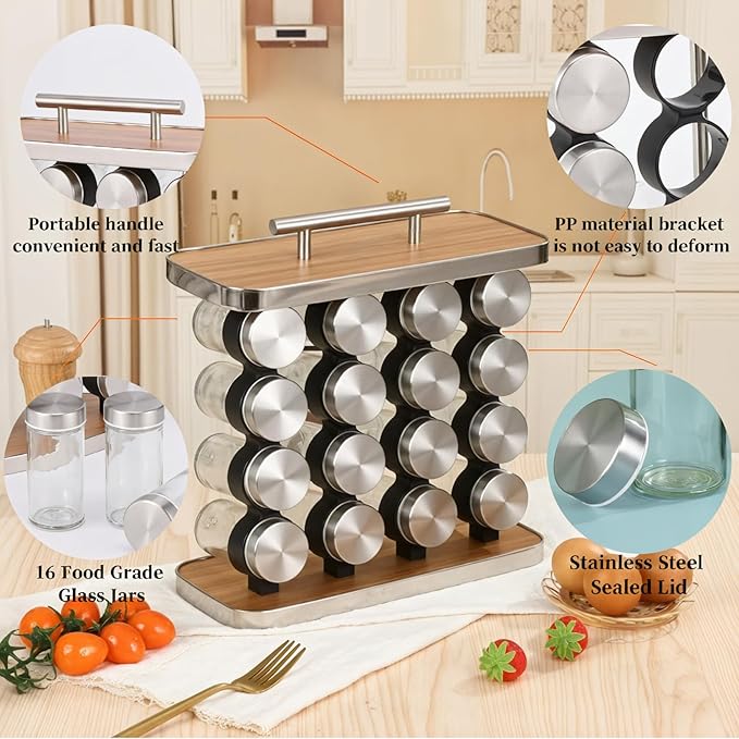 Spice Rack Organizer Pantry Organizers And Storage Spice Rack With Jars Spice Organizer For Countertop Vertical Spice Rack Pull Out Especieros Para Cocina Moderno