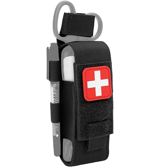 ZZY Tactical Tourniquet Pouch Holder, Molle Medical Shears Pouch EMT Scissors Bag Fit for Tourniquet, EMT Shears, Folding Knife, Outdoor Small Tool Bag Organizer