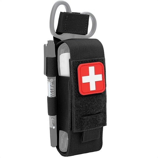 ZZY Tactical Tourniquet Pouch Holder, Molle Medical Shears Pouch EMT Scissors Bag Fit for Tourniquet, EMT Shears, Folding Knife, Outdoor Small Tool Bag Organizer