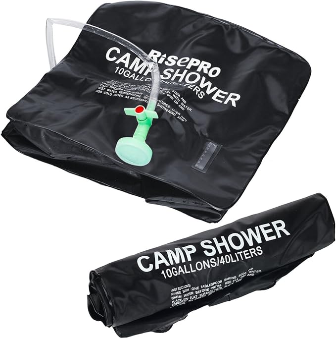 10 gallons/40L Solar Shower Bag Solar Heating Camping Shower Bag with Temperature Hot Water Outdoor Hiking Climbing XH07