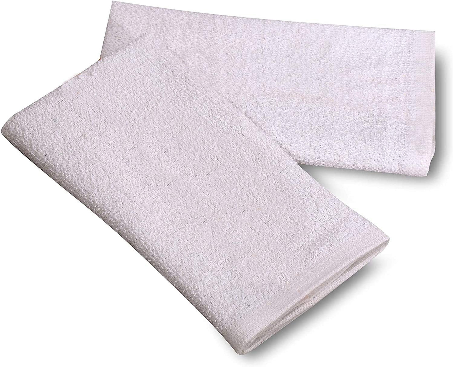 GOLD TEXTILES New Cotton Blend White Restaurant Bar Mops Kitchen Towels (12, White)
