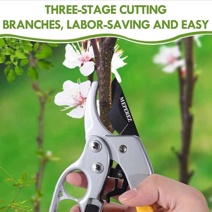 Ultra Sharp Germany Steel Pruning Shears - Cuts 3X Easier, Weak Hand Arthritis Snips, Rust-Resistant, Effortlessly 1-Inch Cut Capacity Garden Scissors, Ergonomic Handle