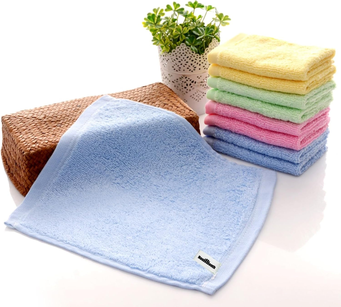 Bamboo Microfiber Cleaning Cloth-8Pcs Kitchen Wash Cloths,Wood Fiber Window Glass Rags,Micro Fiber Cloth for Cleaning Suitable for Dishes,Car Towel Rag Made From Baby Washcloths Material (blue)