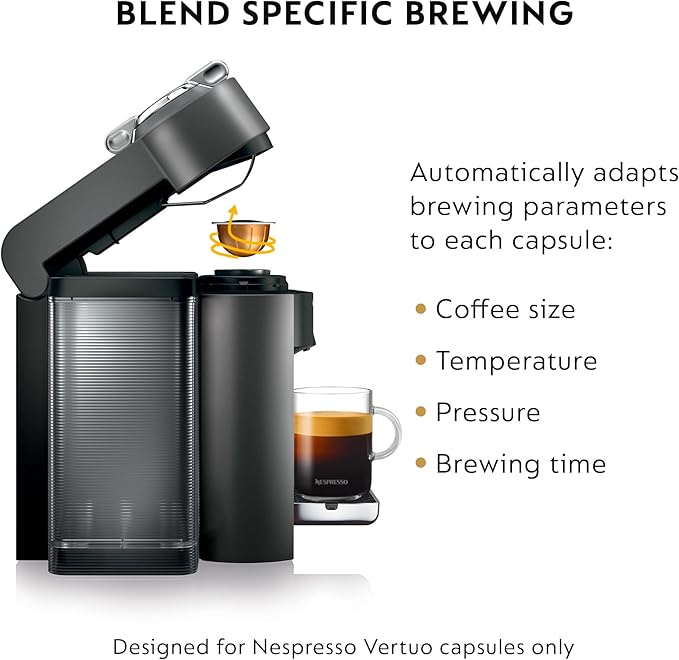 Nespresso Vertuo Coffee and Espresso Maker by De'Longhi, Graphite Metal