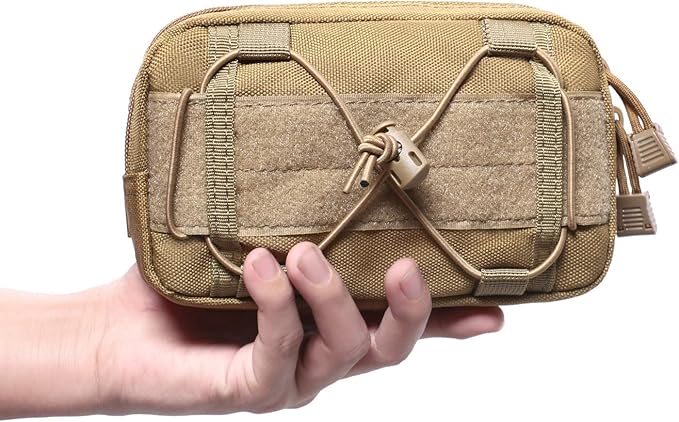 Tactical Molle Horizontal Admin Pouch Compact 1000D Utility EDC Tool Bag with Shoulder Strap