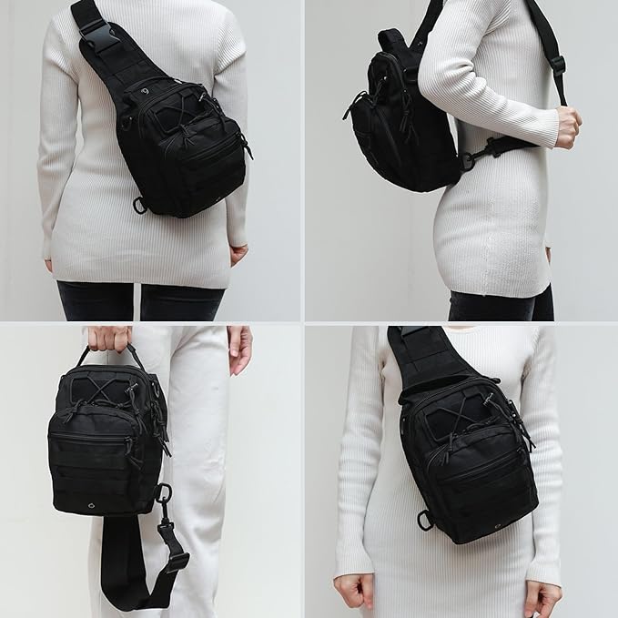 Tactical Shoulder Bag,1000D Outdoor Military Sling Daypack Backpack