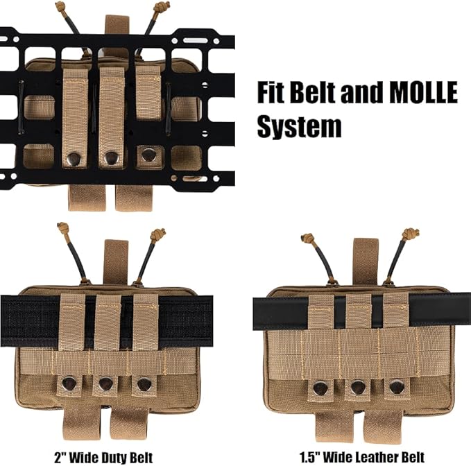 Medical Pouch for Tactical/Duty Belt MOLLE Vest/Pack EMT First Aid Pouch IFAK Utility Pouch Trauma Kit Organizer w/Tourniquet Holder
