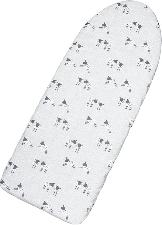Table Top Ironing Board Cover 12 x 32 inch, 3 Layers Small Iron Board Cover, Heat Reflective Thick Padding with Elasticized Edges (Gray Sheep)