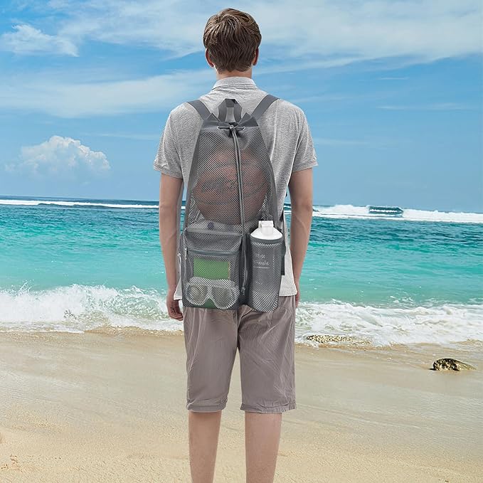 Mildbeer Large Drawstring Backpack for Men Women Athletic Gym Sports Workout Beach Swimming Commuting Travel