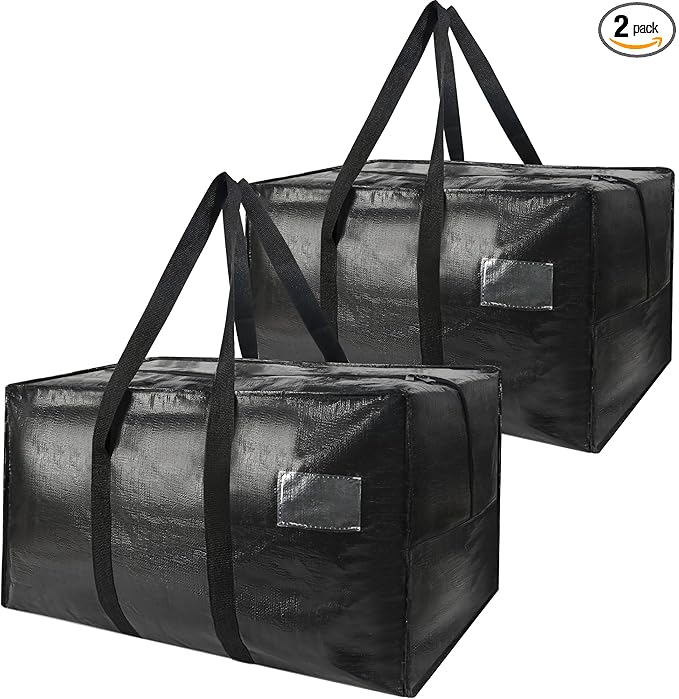 Heavy Duty Extra Large Moving Bags,149 Gallon Jumbo Packing Bags,Huge Moving Storage Bags with Strong Zippers & Carrying Handles,Reusable Big Moving Storage Bags for College Dorm Travel 2Pack