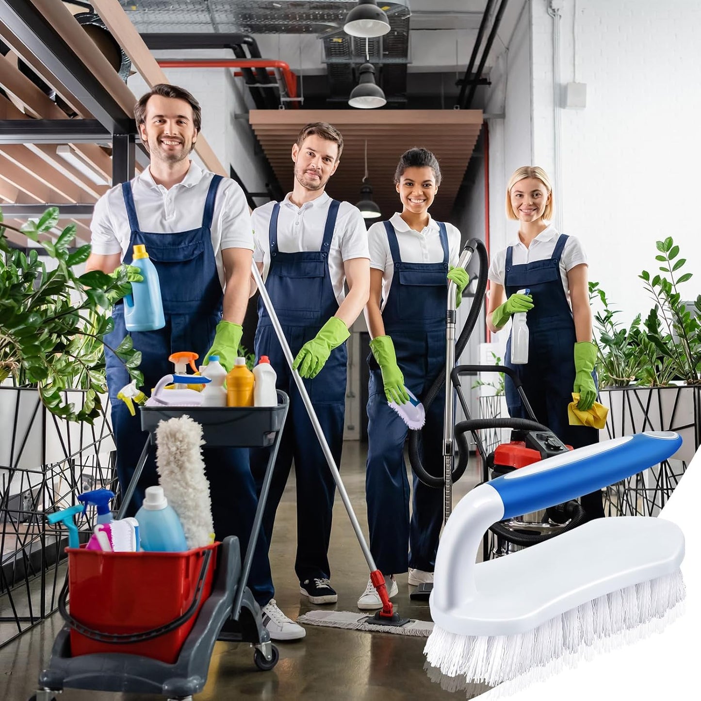 Lallisa 12 Pcs Scrub Brush for Cleaning with Handle Comfortable to Grip Heavy-Duty Flexible Stiff Bristles Scrubber Brushes Bulk for Shower Bathroom Carpet Kitchen Floor Tiles (Blue)