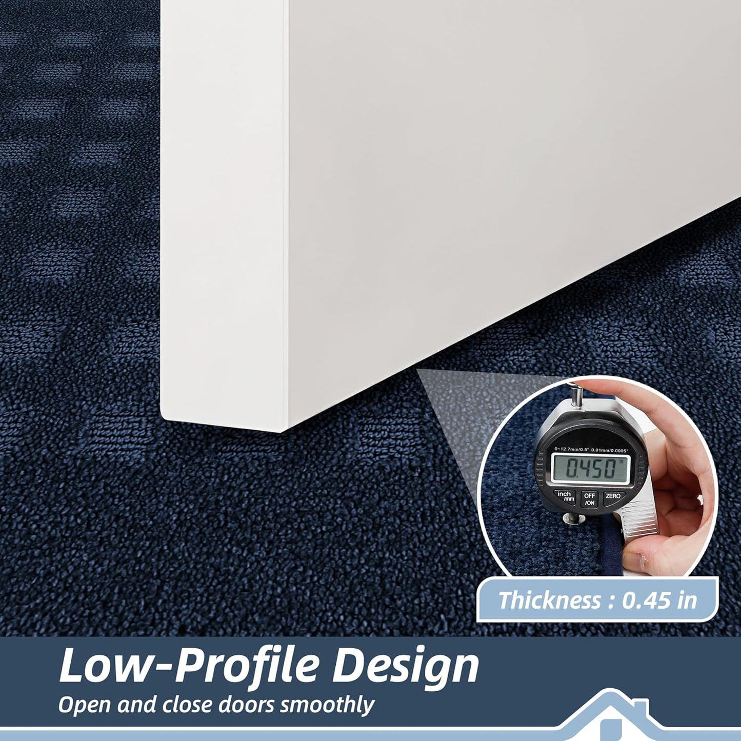 BEQHAUSE Waffle Door Mats Indoor 36"x60", Dog Mat for Muddy Paws Absorbent and Dirt Resist Floor Mats Non-Slip Washable Rugs for Entryway, Welcome Mat for Front Back Door, Muddy Wet Shoes, Navy Blue