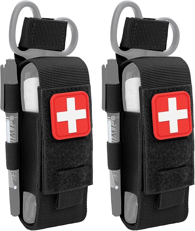 ZZY Tactical Tourniquet Pouch Holder, Molle Medical Shears Pouch EMT Scissors Bag Fit for Tourniquet, EMT Shears, Folding Knife, Outdoor Small Tool Bag Organizer