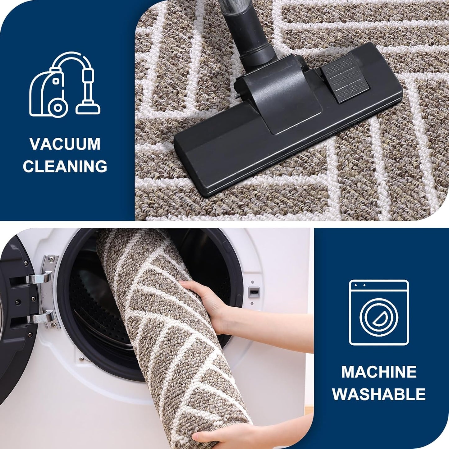 OLANLY Indoor Door Mat, 32x20 Inch, Dirt Resistant and Absorbent, Non-Slip Rubber Backing Floor Mats, Easy Clean Low-Profile Doormat for Entryway, Front Door, and Inside Entrance, Khaki