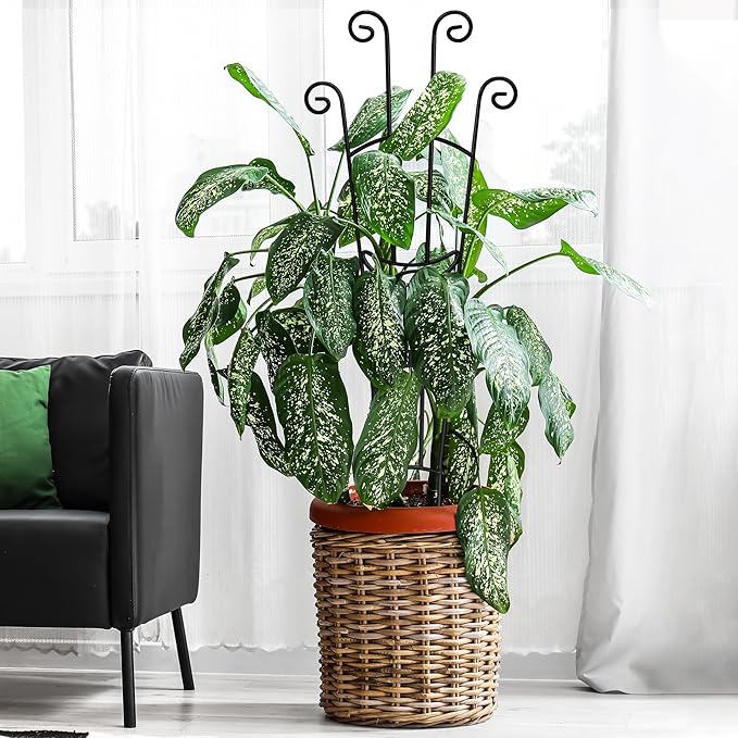 32.6in Plant Trellis for Climbing Plants Indoor, Expandable Large Metal Trellis for Potted Plants, Heavy-Duty Tall Pothos Plant Climber Support for Ivy Pothos Hoya Monstera, 4P