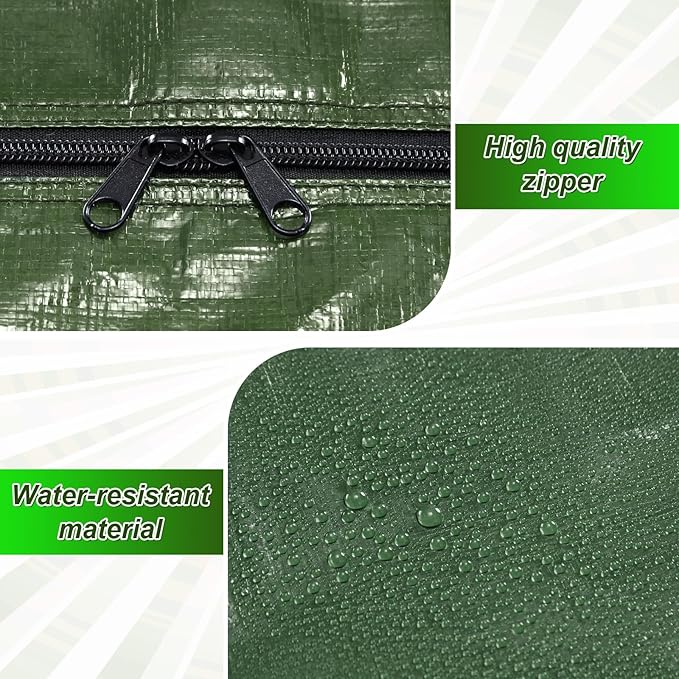 4 Pcs 66 Gallon Large Moving Bags with Zipper and Handles Foldable Storage Duffle Bags Heavy Duty Extra Large Totes for College Dorm Travel Clothes Blankets Bedding Moving (Green)