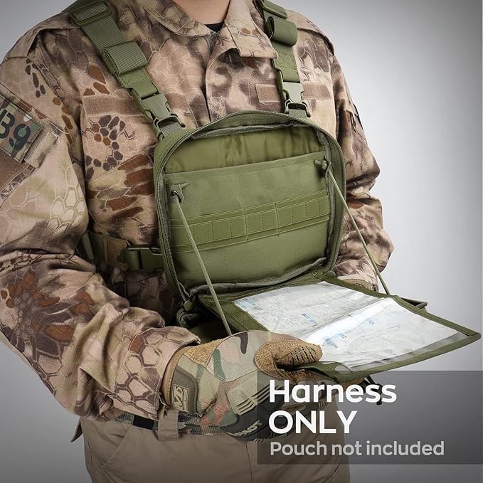 WYNEX Tactical Large Admin Pouch of Double Layer Design, Molle EDC EMT Utility Pouch with Map Sleeve Modular Tool Pouch Large Capacity Flag Patch Included