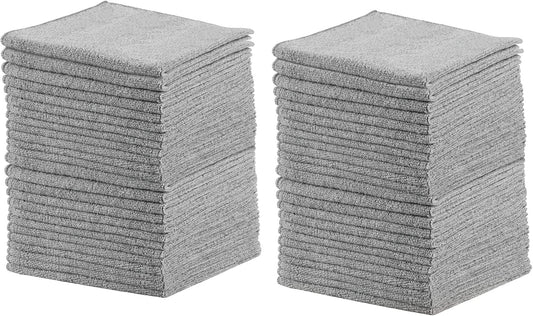 Rubbermaid All Purpose Microfiber Cleaning Cloth Towels, 50 Pack, 12"x12", Non-Scratch, Reusable/Washable for Cleaning/Wiping/Polishing for Home/Kitchen/Car