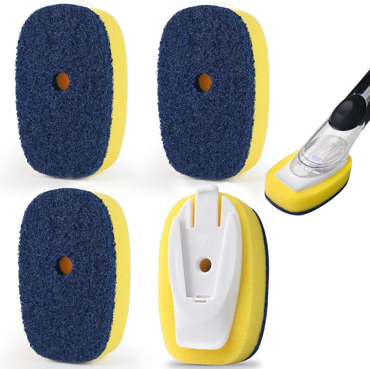 Sponge Brush Refills for OXO Dish Brush, 4 Pack Soap Dispensing Dish Refills, Scrub Replacement Head for Scrubber, Sponge Replacement Head Fits Soap Dispensing Handle