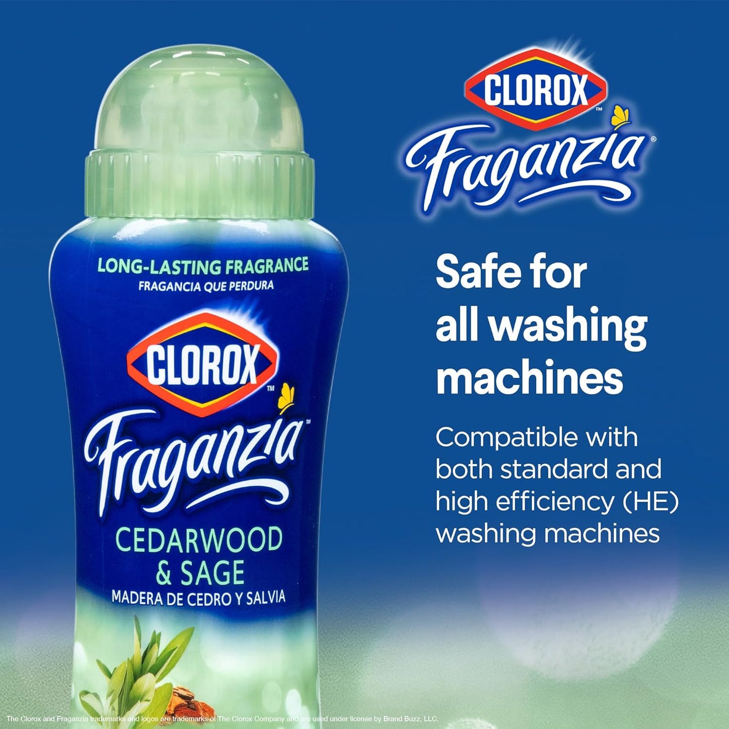 Clorox Fraganzia Laundry Scent Booster Crystals in Cedarwood & Sage Scent - Scented In-Wash Freshener Beads for Fresh, Clean, Great Smelling Clothes and Linens, 18 Oz - 2 Pack
