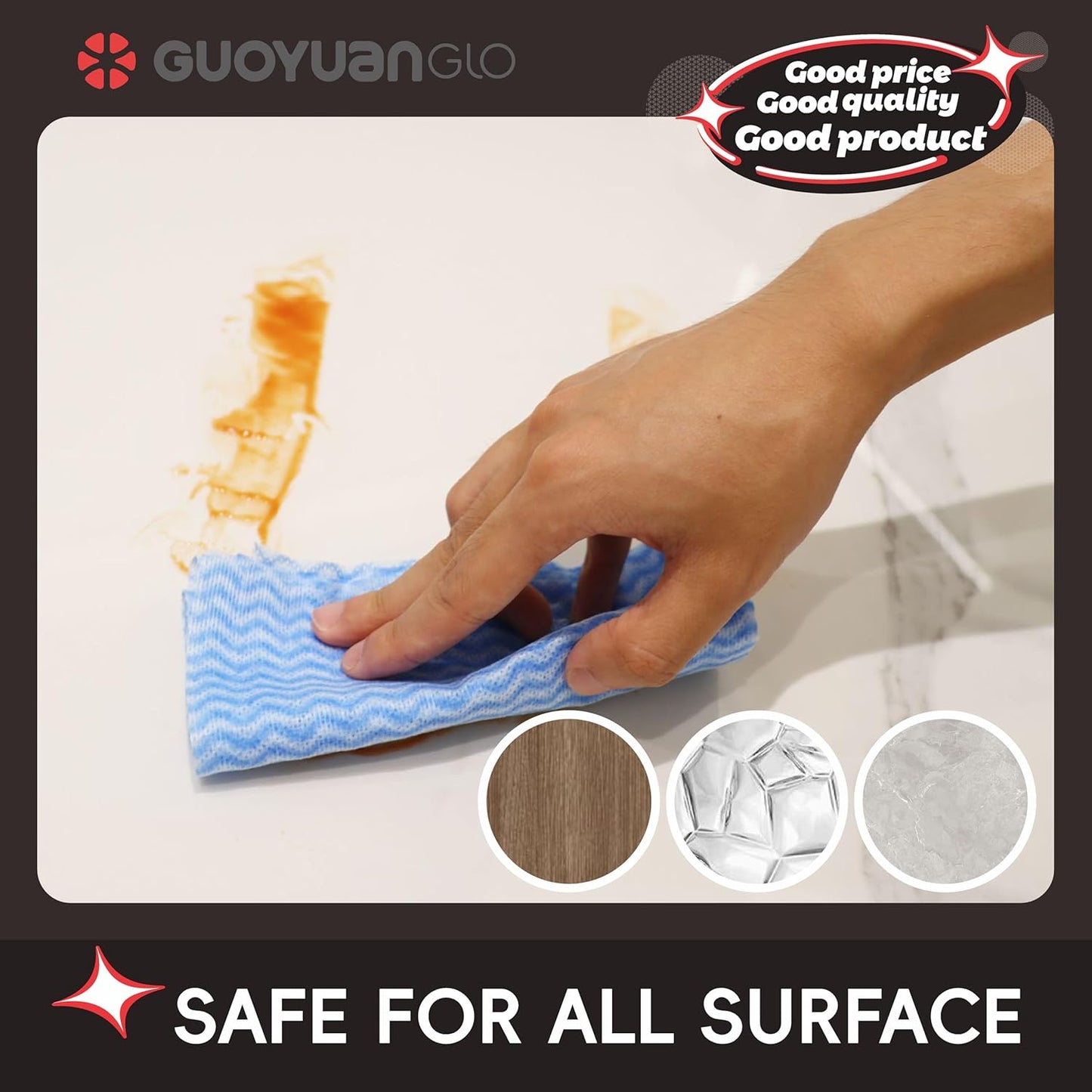 Disposable Cleaning Cloths Reusable Dsih Cloths for Kitchen Disposable Dish Rag Dry Fast 11.8x11.8 inch Pack of 100, Blue