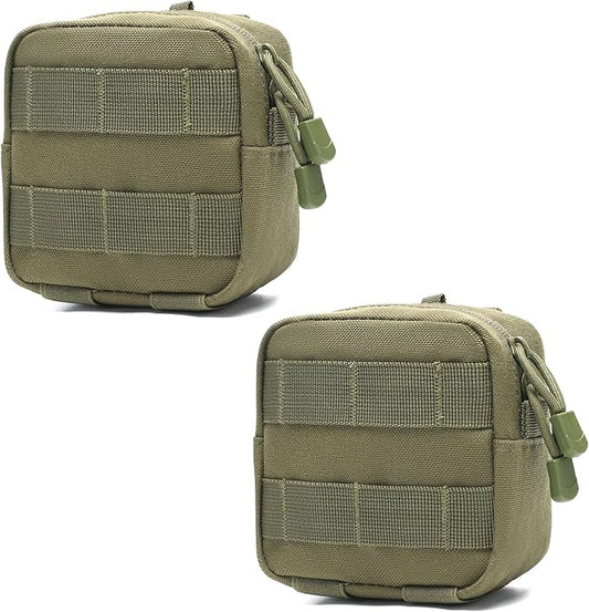 2 Pack Mini Tactical Molle Compact Ammo Pouch - General Purpose Admin Pouches Small Admin Molle Pouches EDC Tool Utility Multi-Purpose Waist Belt Pouch