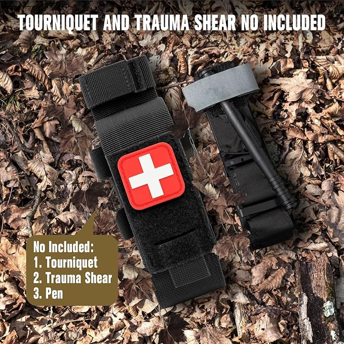 ZZY Tactical Tourniquet Pouch Holder, Molle Medical Shears Pouch EMT Scissors Bag Fit for Tourniquet, EMT Shears, Folding Knife, Outdoor Small Tool Bag Organizer