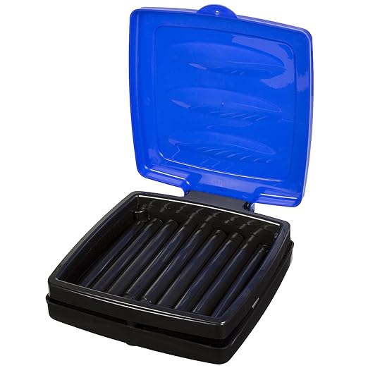 Wakeman Portable Trash Bag Holder - Collapsible Garbage Bin for Parties and Camping - 13-Gallon Plastic Can for Indoor and Outdoor Use (Blue/Black)