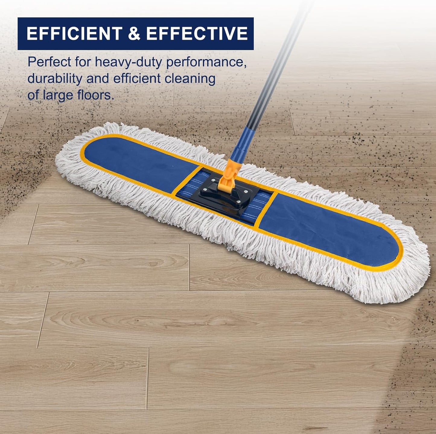 KeFanta 24" Commercial Dust Mop Replacement Heads, Reusable Industrial Dust Mop Pads, Blue Washable Cotton Dust Mop Refill for Floor Cleaning & Janitorial Supplies, Only Fits:B0D7MKSZ8N