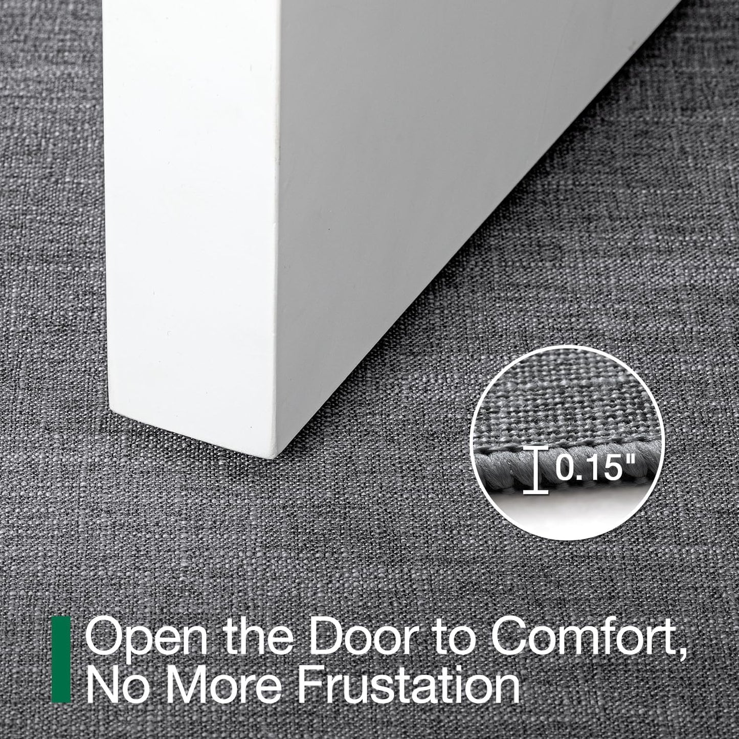 LUMI Ultra Thin Door Mat for Entryway,36"x56" Low Profile Non Slip Rubber Backing Indoor Doormat, Easy Clean Welcome Entrance Mat for Inside House, Patio,Dark Grey