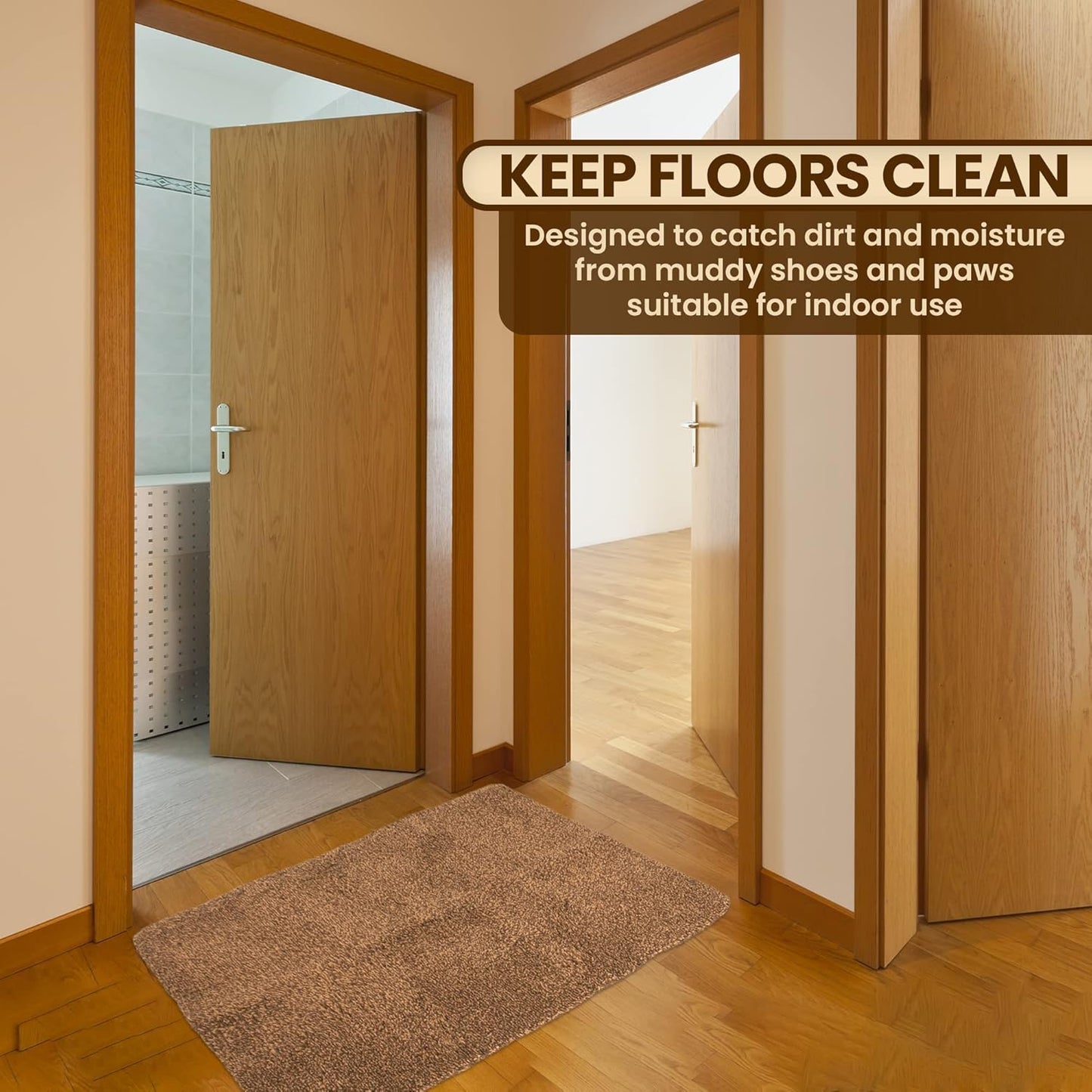 Premium Microfiber Indoor Door Mat – 36"x72" Washable Entry Mat, Non-Slip, Waterproof Backing, Super Absorbent, Low Profile Entryway Doormat for Indoor Entrance