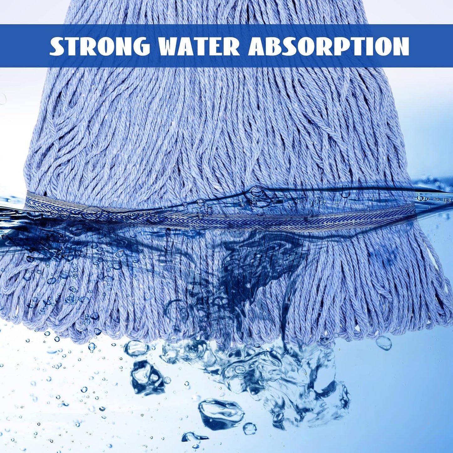 Gejoy 10 Pack 24oz Mop Head Replacement Commercial Cleaning Mop Head Wet String Heavy Duty Cotton Industrial Mophead for Floor Cleaning