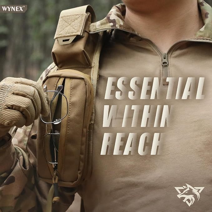 WYNEX Molle Accessories Pouch of Double Zipper Pocket Version, Backpack Strap Pouch Shoulder Strap Molle Attachment Tactical Accessories Bag Shoulder Starps Zipper Pocket Additional Phone Holder