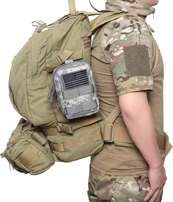 2 Pack Molle Pouches - Tactical Compact Water-Resistant EDC Pouch