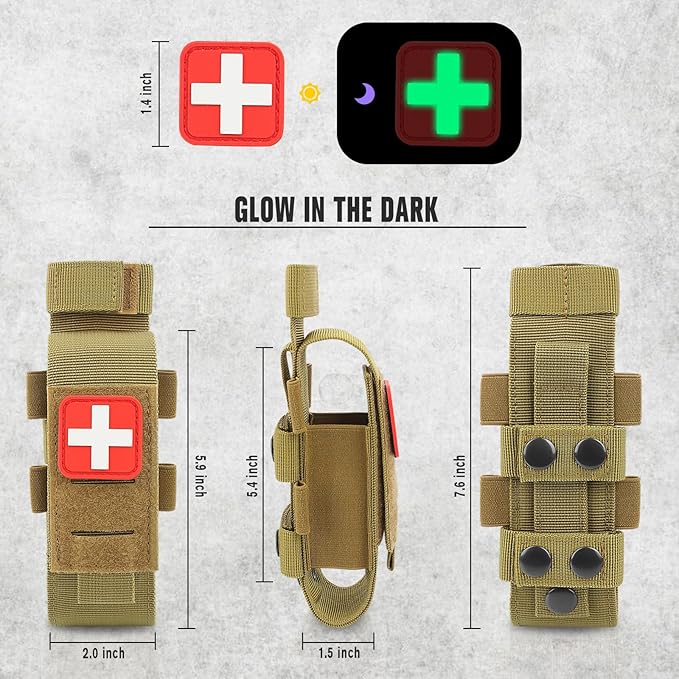 ZZY Tactical Tourniquet Pouch Holder, Molle Medical Shears Pouch EMT Scissors Bag Fit for Tourniquet, EMT Shears, Folding Knife, Outdoor Small Tool Bag Organizer