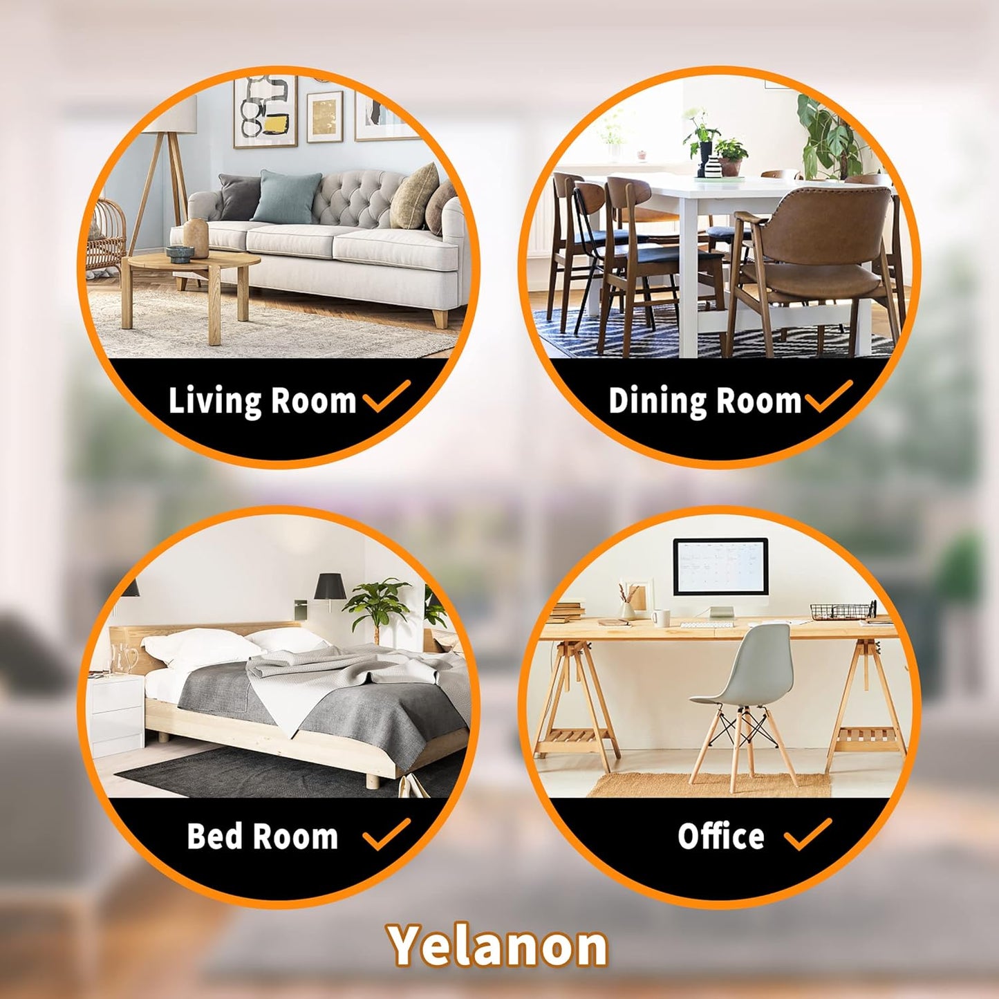 Yelanon Furniture Sliders - 16 pcs-3 1/2” Square Furniture Sliders for Carpet Furniture Pads Hardwoods Floors, Heavy Duty Furniture Movers Sliders,Furniture Moving Pads, Carpet Protectors