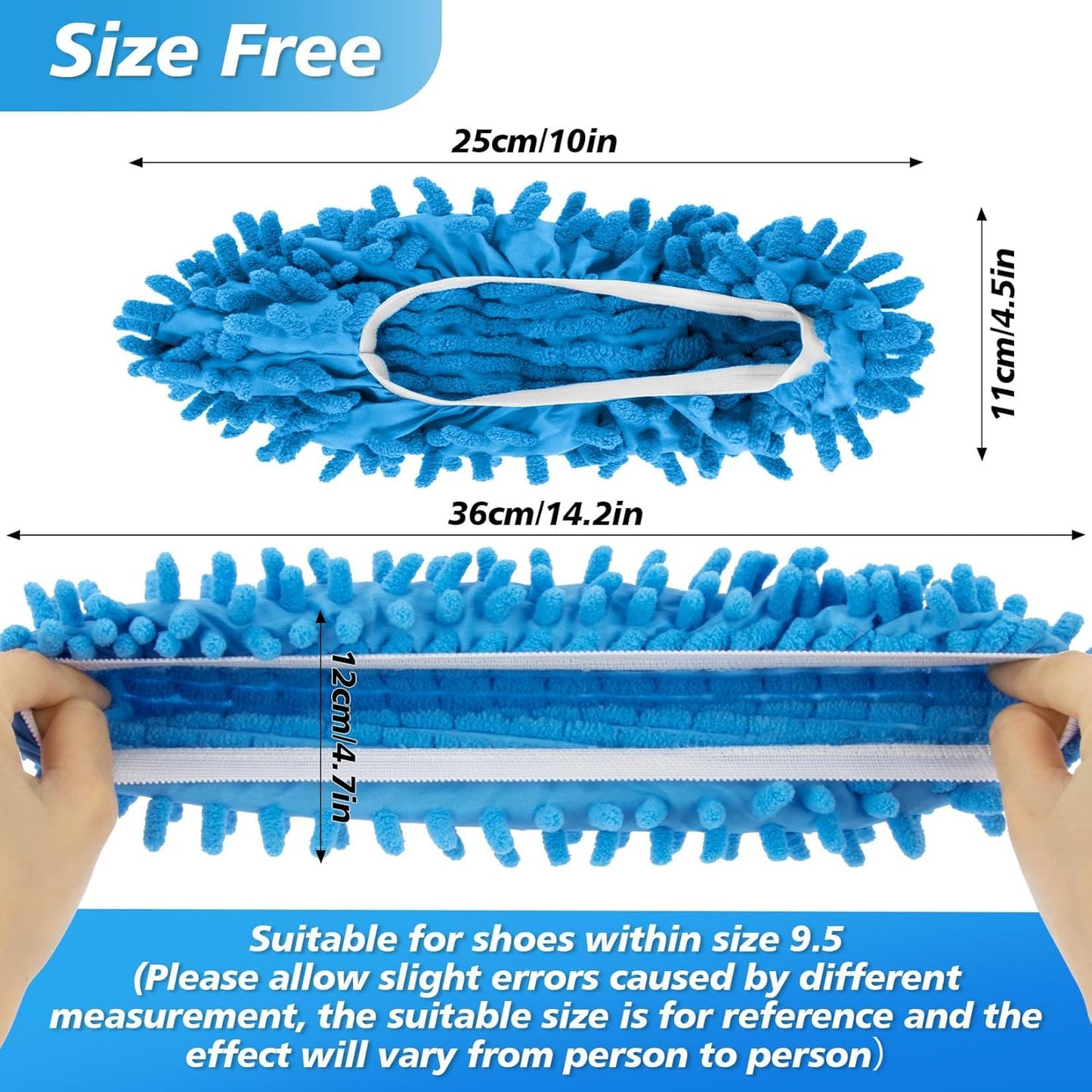 MAQIHAN 10 Mop Slippers for Floor Cleaning - Size 9.5 Mop Socks Women Mopping Cleaning Socks Feet Foot Mopping