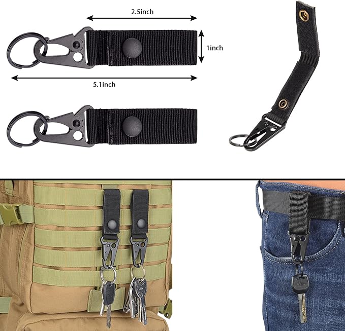 BOOSTEADY 36PCS Attachments for Tactical Backpack Vest Belt,D-Ring Grimloc Locking Gear Clip, Web Dominator Elastic Strings, Strap Management Tool Buckle,Hydration Tube Clips,Key Ring,MOLLE Bag