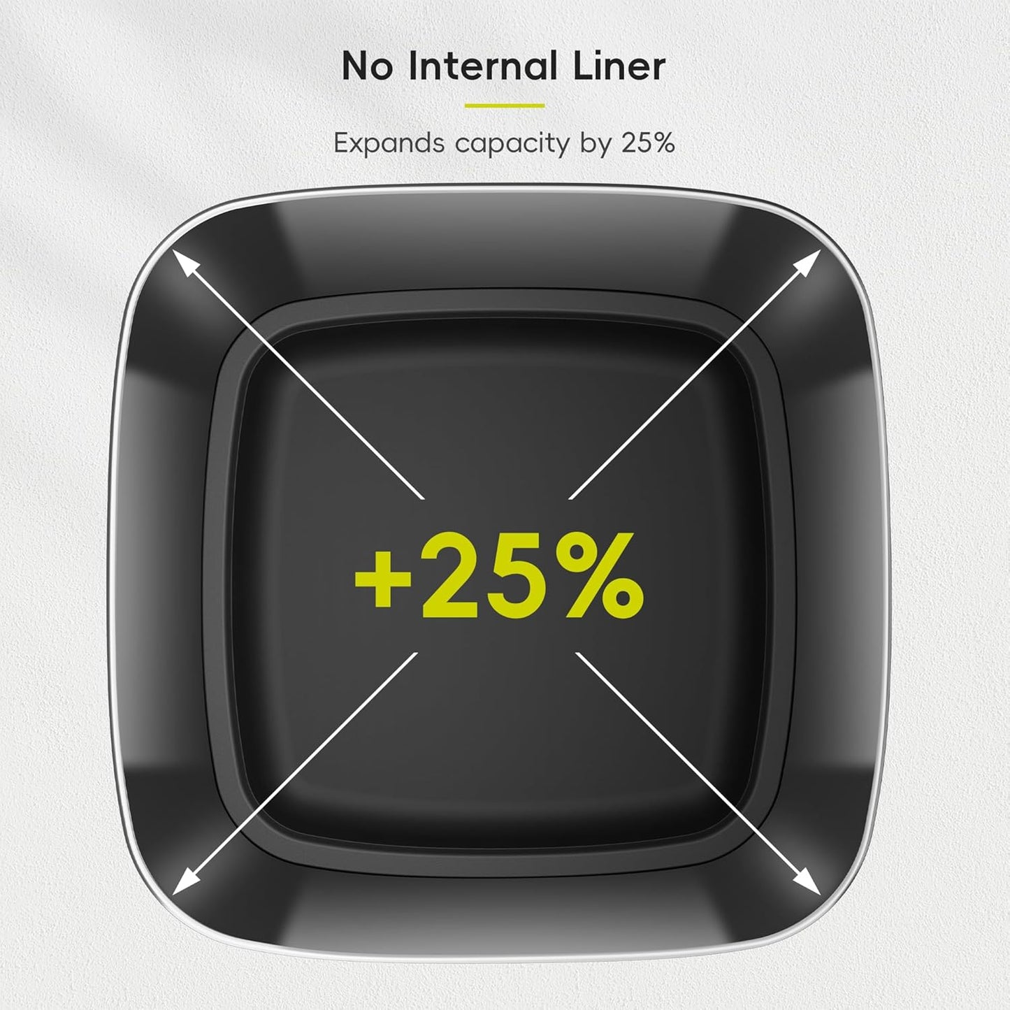 EKO EcoSmart Tall and Large Kitchen Trash Can, 80L/21.1G High Capacity, Touchless Soft Square Motion Sensor Garbage Can, Brushed Stainless Steel