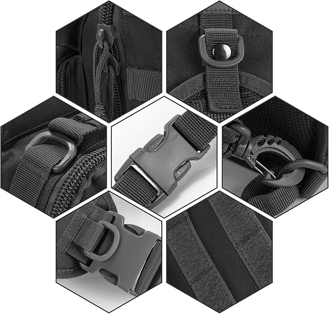 Gogoku 3 Pack Molle Pouch Combo Water Bottle Pouch Holder Tactical Molle Pouches Compact Utility Waist Bag Pack