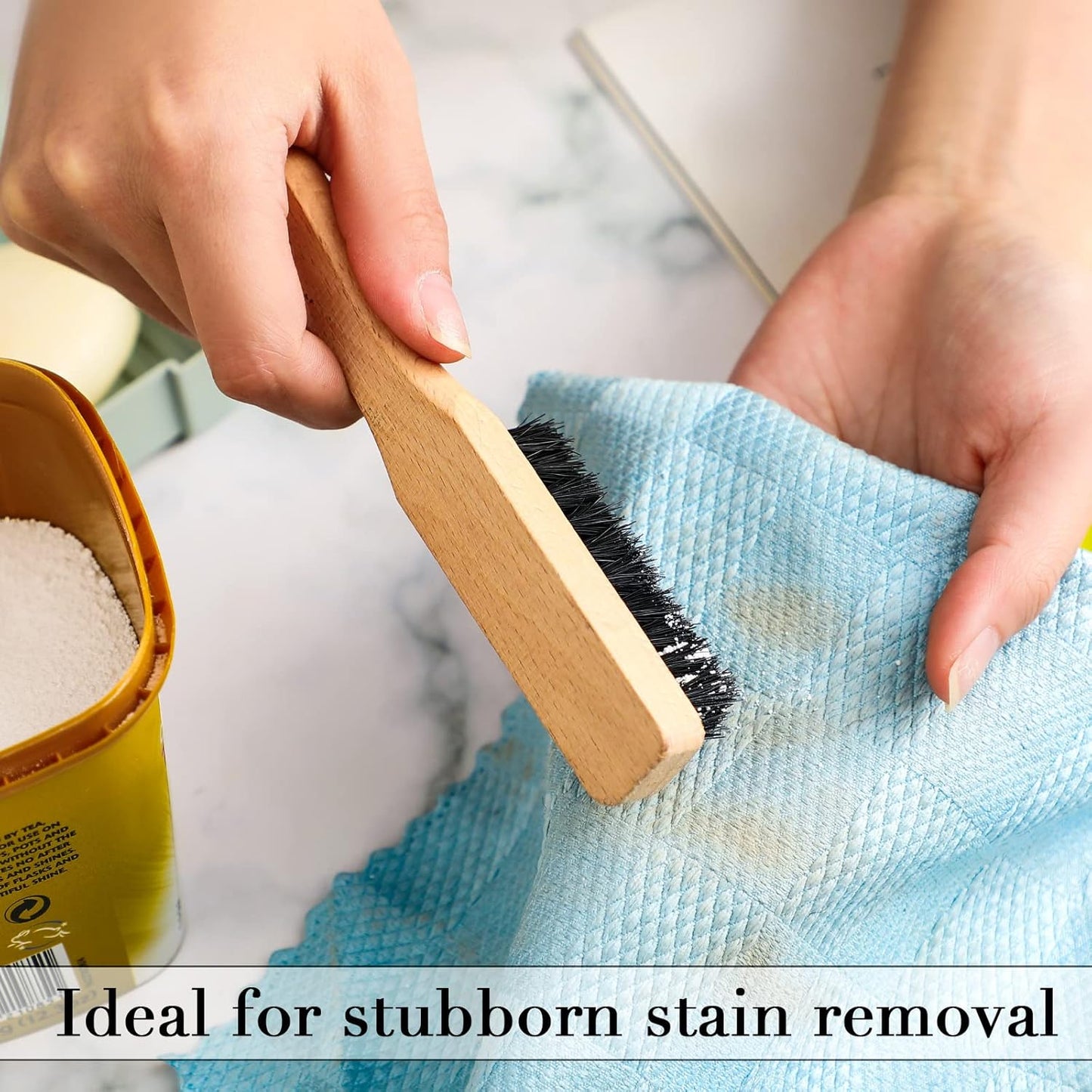 3 Pcs Laundry Stain Brush Soft Bristle Brush Velvet Furniture with Wooden Handle Stain Tool for Household Cleaning Carpet Furniture Laundry Supplies