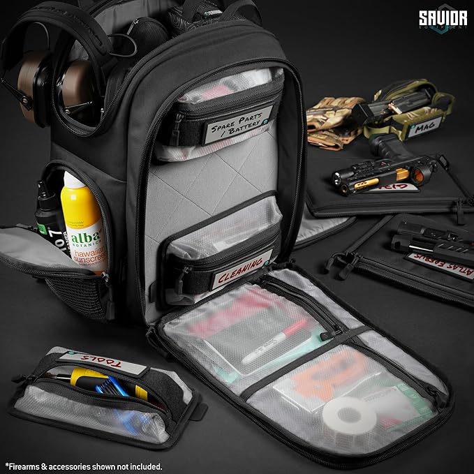 Savior Equipment Core Tactical Mesh Zipper Pouch, 9" x 5" Modular EDC Tool Organizer w/Writable ID Patches, Range Gear Utility Storage Pocket w/Hook Backing, Dump Pouch with Handle, 2-Pack